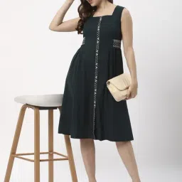 R&B Black Cotton A Line Kurta-picture-43