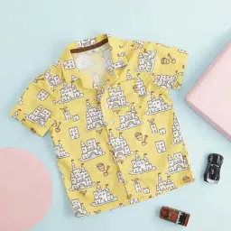 Pantaloons Baby Yellow Cotton Printed Shirt-image-7