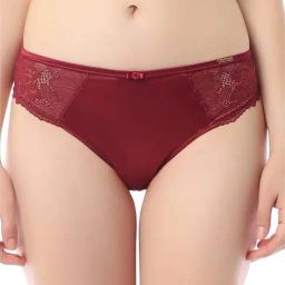 Amante Maroon Lace Work Brazilian Panty-picture-3
