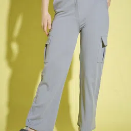 BUY NEW TREND Women Relaxed High-Rise Cargos Trousers-image-56
