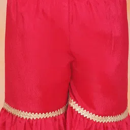 KID1 Girls Ethnic Motifs Embroidered A-Line Kurti with Sharara & Dupatta image 2