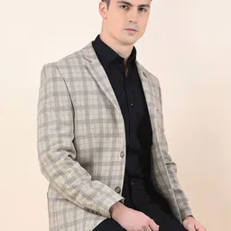 Cantabil Checked Single-Breasted Notched Lapel Blazers image 3