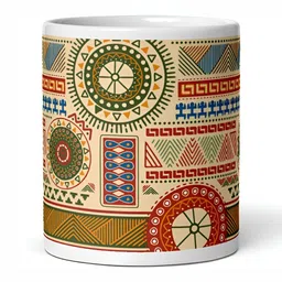 Mr UVD Brown Abstract Printed Ceramic Glossy Mug 350 ml image 4