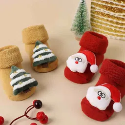 KICKS & CRAWL Infants Pack Of 2 Cotton Ankle-Length Socks image 1