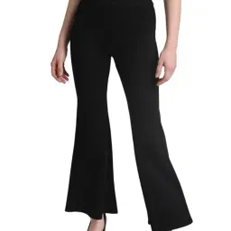 Kazo Black Slim Fit High Rise Trousers-picture-20