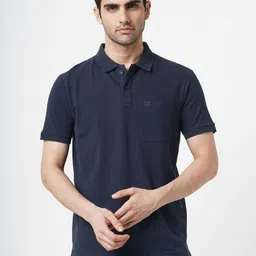 Stitch Hub Men Solid Polo Collar T-shirt-image-92