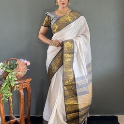 LeeliPeeri Designer CheckedWoven design Cotton SilkZari Saree-picture-8