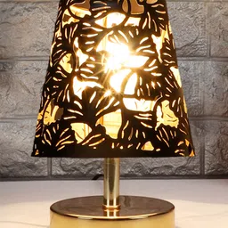 Devansh Metal Etching Table Lamp With Metal Gold Round Base-picture-28