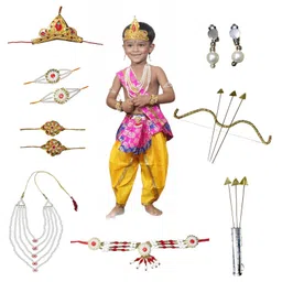 Kaku Fancy Dresses Dussehra Theme Ram Costume Set - Magenta-picture-17