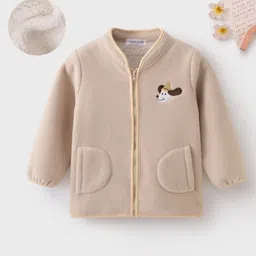 Mark & Mia Full Sleeves Solid Colour Winter Jacket With Puppy Patch Detailing - Beige-picture-39