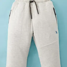 Yellow Apple Knit Full Length Solid Colour Fleece Pant - White image 1