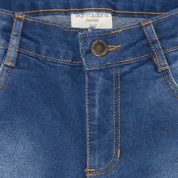 Pantaloons Junior Lace Detailed & Light Washed Shorts - Medium Stone image 3