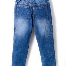 Pine Kids Denim Woven Full Length Washed Jeans with Pockets - Navy Blue image 2