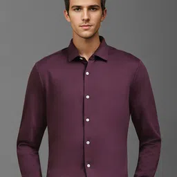 Louis Philippe Men Spread Collar Solid Cotton Slim Fit Formal Shirt-picture-28