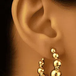 ISHTAARA Gold-Plated Stainless Steel Skin Friendly Half Hoop Earrings-image-2