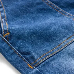 Pine Kids Denim Woven Full Length Washed Jeans with Pockets - Navy Blue image 3