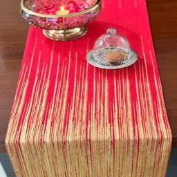 Revive Home Pink & Beige Embellished Table Runner image 2