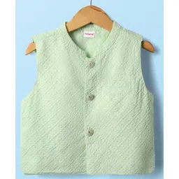 Babyhug Cotton Woven Full Sleeves Kurta Pajama Set With Embroidered Jacket - White image 4