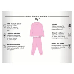 TRESNOVA Cotton Knit Full Sleeves Hello Text Printed Coordinating Antimicrobial Night Suit Set - Teal Blue image 5