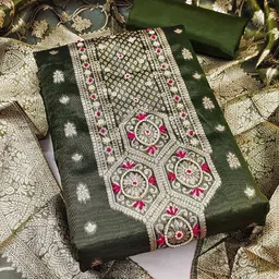 Maroosh Floral Woven Design Beads & Stones Embellished Unstitched Dress Material-picture-35