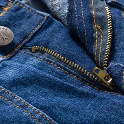 Pine Kids Denim Woven Full Length Washed Jeans with Pockets - Navy Blue image 5