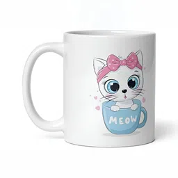 Mr UVD White & Blue Printed Ceramic Glossy Mugs 350 ml image 4