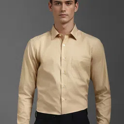 Louis Philippe Men Spread Collar Solid Cotton Slim Fit Formal Shirt-picture-16