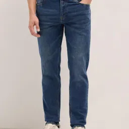 The Bear House Blue Solid Slim Fit Casual Jeans-image-60