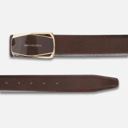 Van Heusen Brown Leather Textured Waist Belt image 3