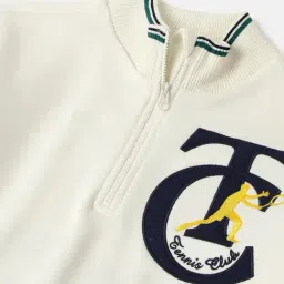 United Colors of Benetton Kids Off White Printed Regular Fit Sweatshirt image 3