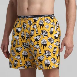 Jack & Jones Spectra Yellow Cotton Regular Fit Printed Boxers image 3