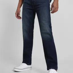 American Eagle Navy Cotton Regular fit Solid Jeans image 3