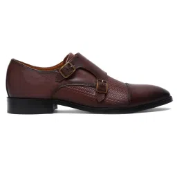 Louis Stitch Men's Brunette Brown Monk Shoes image 3