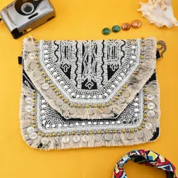 Gaurapakhi White Embellished Cross Body Bag-picture-23