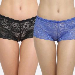 Friskers Black & Blue Self Design Panty Set - Pack of 2-picture-22