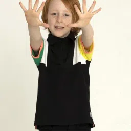 Cherry Crumble By Nitt Hyman Kids Multicolor Color Block Pattern Polo T-Shirt-picture-12