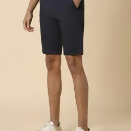 Allen Solly Navy Cotton Slim Fit Shorts image 3