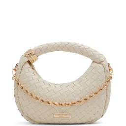 Aldo Venessa Beige Synthetic Textured Hobo Handbag-image-81