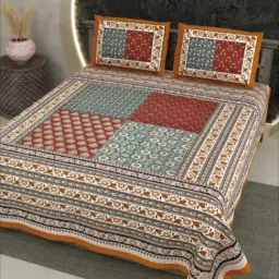 Living Roots Floral Yellow 300 TC Cotton Bedsheet with 2 Pillow Covers-picture-35