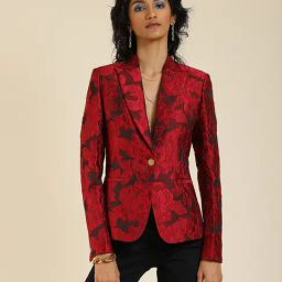 Label Ritu Kumar Red Floral Blazer-picture-47
