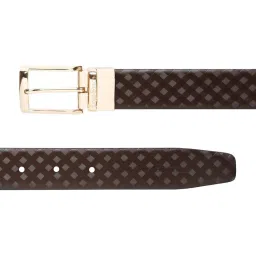 Louis Stitch Black Textured Leather Reversible Belt for Men image 3