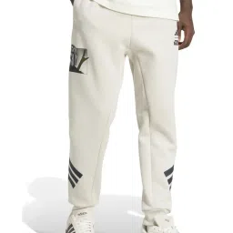 Adidas White Regular Fit Striped Sports Joggers image 3