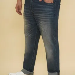 John Pride Navy Regular Fit Stretchable Jeans image 3