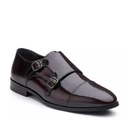 Hats Off Accessories Men's Burgundy Monk Shoes image 3