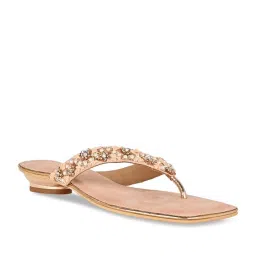 Rocia by Regal Women's Rose Gold Thong Sandals image 3