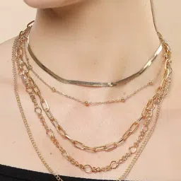 Karatcart Gold Plated Omega Chain Necklace For Women-image-45