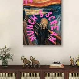 Art Street Multicolour Feminist Altered Stretch Canvas Painting image 3