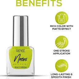 RENEE Neons Nail Paint Yellow Beam - 10 ml image 3