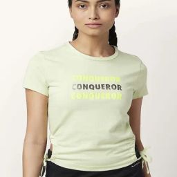 Ajile by Pantaloons Pista Green Cotton Graphic Print Sports Top-picture-20