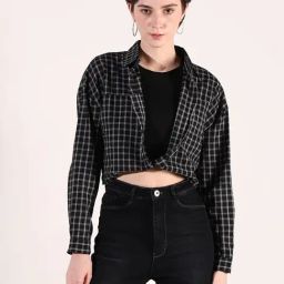 showoffff SHOWOFF Black Cotton Checks Full Sleeves Casual Shirt-picture-45